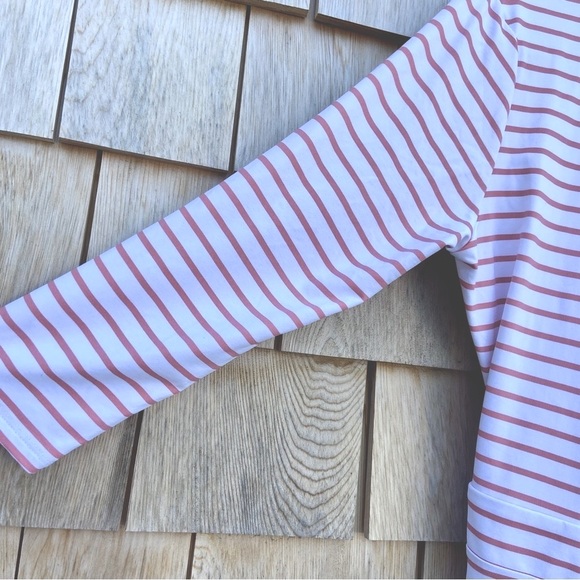 SOUTHERN TIDE Coral and White Striped Moira Performance Skort Romper - Picture 6 of 8